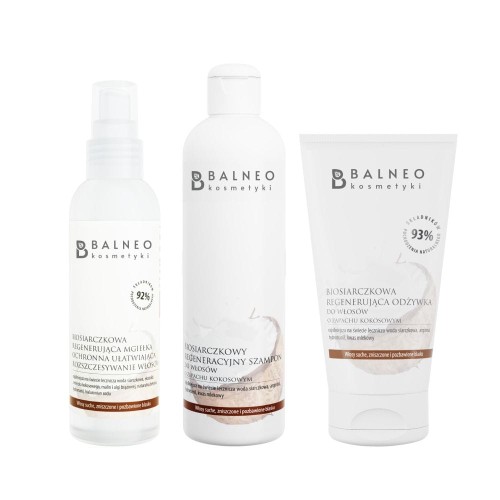 zestaw: regenerująca mgiełka do włosów, 150ml + szampon, 250ml + odżywka do włosów, 150ml